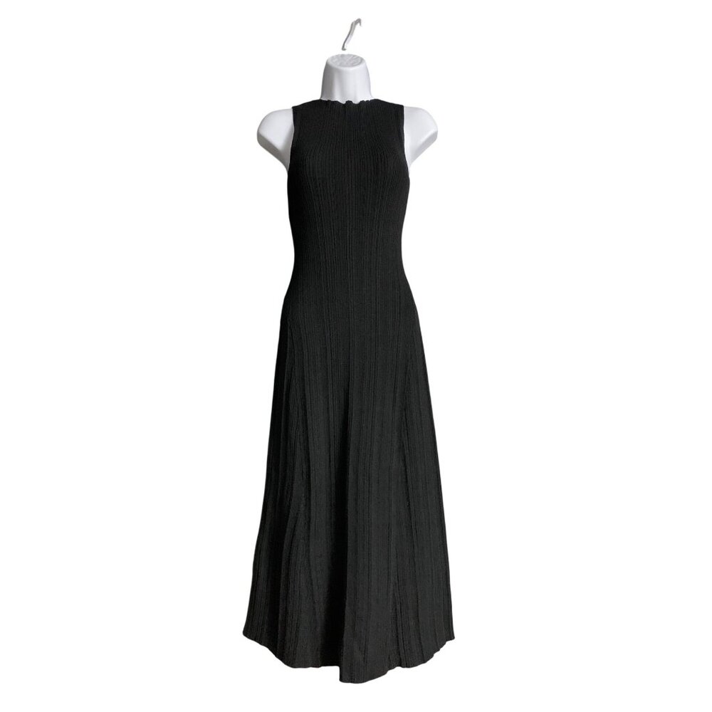 A New Day Womens Black Sleeveless Ribbed Knit Stretchy Maxi Dress - Picture 2 of 10